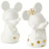 Hallmark Disney Mickey And Minnie White And Gold Salt And Pepper Shakers, Set Of 2 -Toy Store 0001 DYG1925