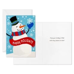 Hallmark Happy Snowman And Red Lettering Boxed Christmas Cards, Pack Of 40 -Toy Store 0001BXX1019 3