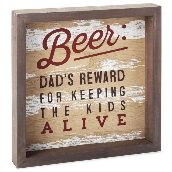 Beer Is Dad's Reward Framed Quote Sign, 7.75x7.75 3 Beer Is Dad's Reward Framed Quote Sign, 7.75x7.75