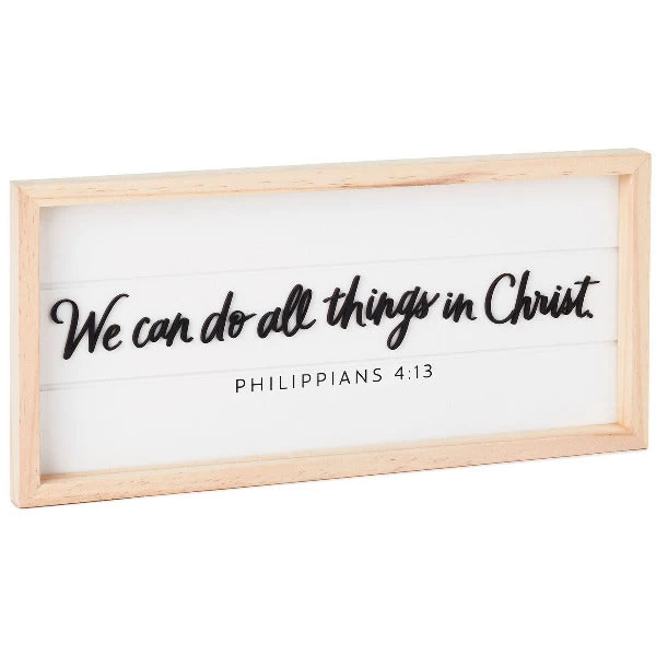 Hallmark We Can Do All Things In Christ Wooden Quote Sign, 15x7 3 Hallmark We Can Do All Things In Christ Wooden Quote Sign, 15x7