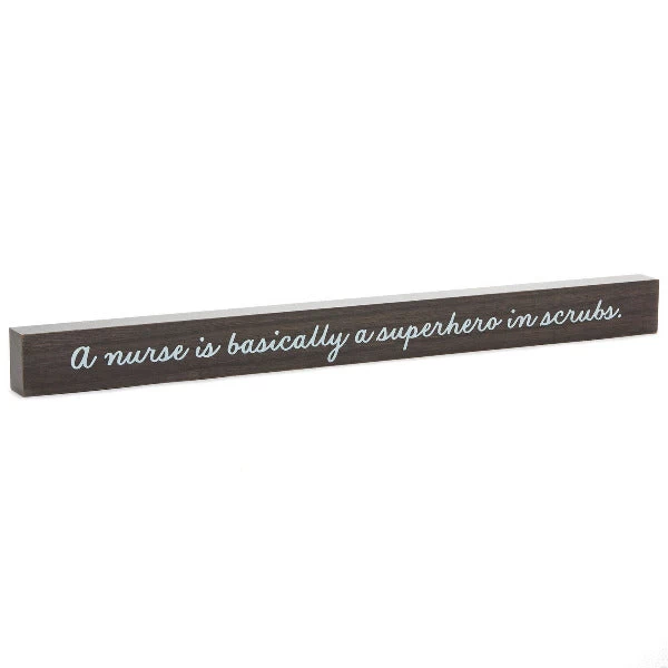 Hallmark Nurse Is Superhero In Scrubs Wood Quote Sign, 23.5x2 3 Hallmark Nurse Is Superhero In Scrubs Wood Quote Sign, 23.5x2