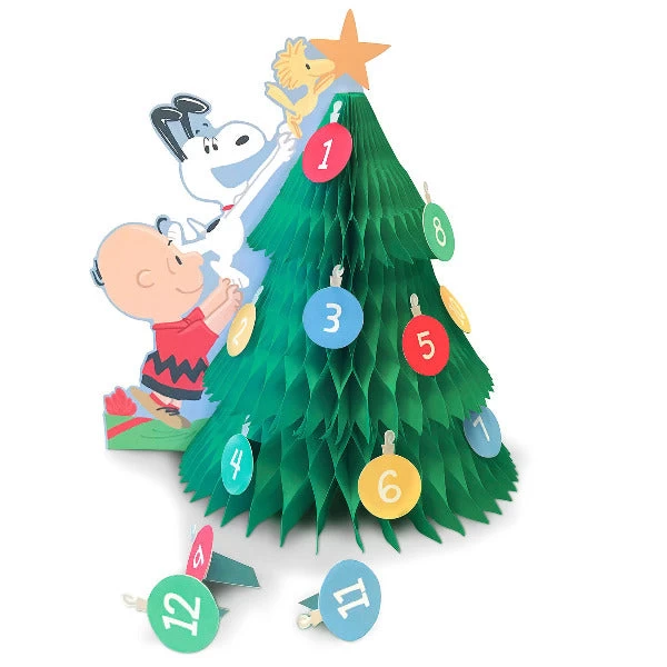 Hallmark Peanuts® Countdown-to-Christmas Honeycomb 3D Pop-Up Tree Decoration 3 Hallmark Peanuts® Countdown-to-Christmas Honeycomb 3D Pop-Up Tree Decoration