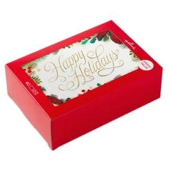 Hallmark Happy Holidays With Pine Greenery Boxed Holiday Cards, Pack Of 40