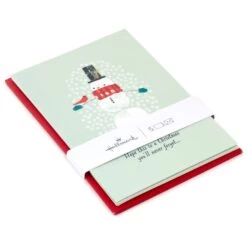 Hallmark Cardinal Perched On Snowman Packaged Christmas Cards, Set Of 5