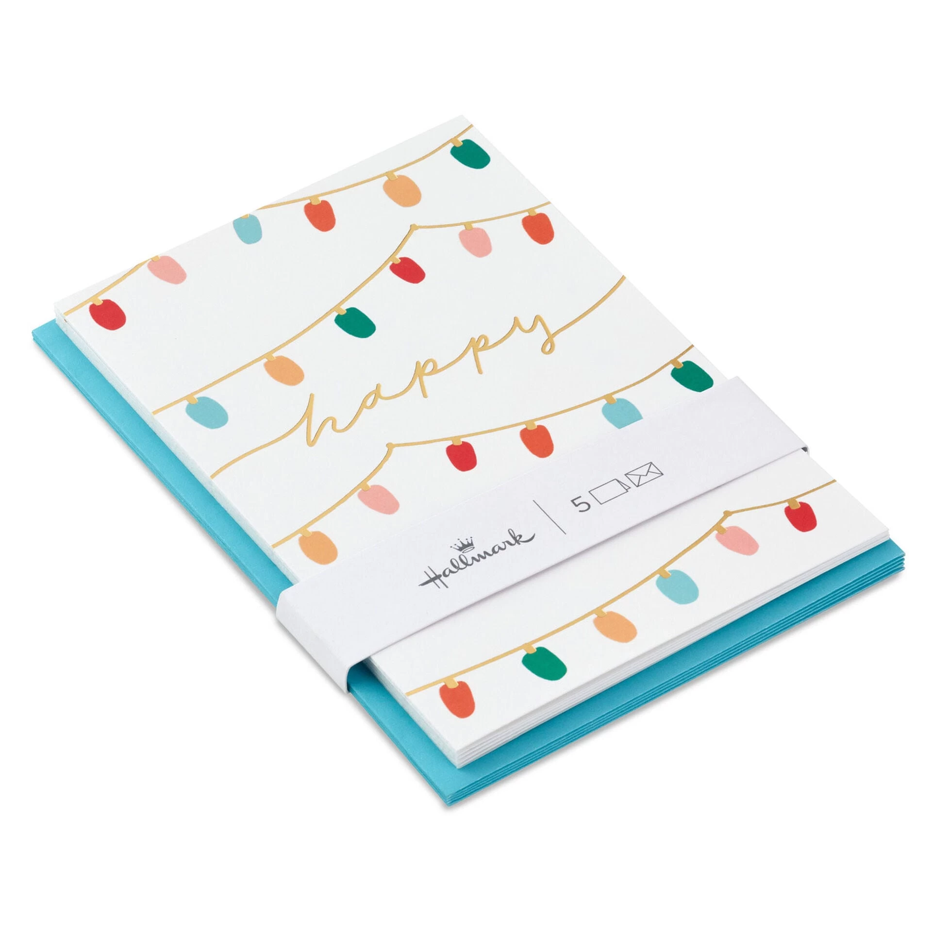 Hallmark Strings Of Christmas Lights Packaged Christmas Cards, Set Of 5 3 Hallmark Strings Of Christmas Lights Packaged Christmas Cards, Set Of 5