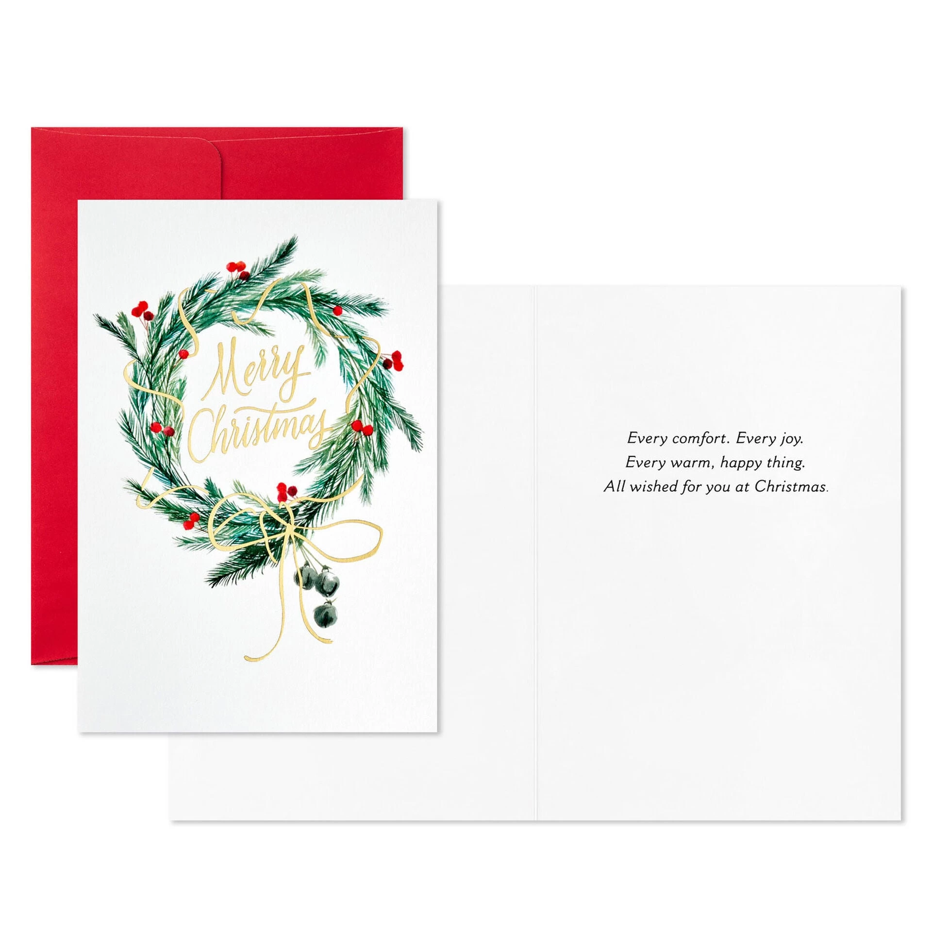 Hallmark Pine And Berry Wreath Packaged Christmas Cards, Set Of 5 4 Hallmark Pine And Berry Wreath Packaged Christmas Cards, Set Of 5 - Image 2