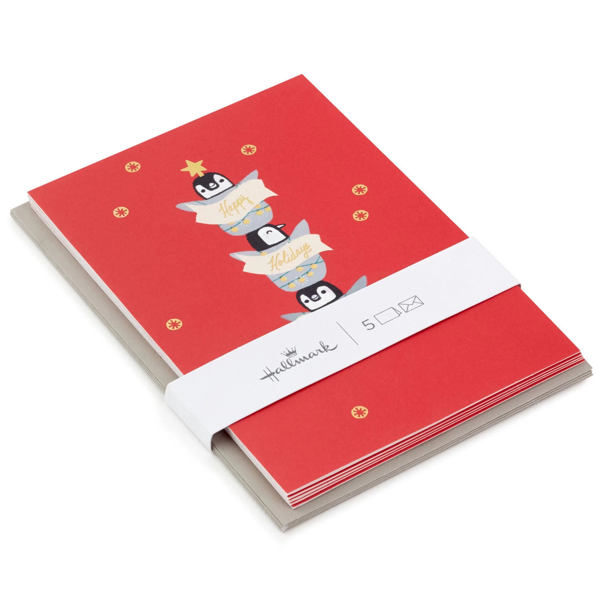 Hallmark Stacked Merry Penguins Packaged Christmas Cards, Set Of 5 3 Hallmark Stacked Merry Penguins Packaged Christmas Cards, Set Of 5
