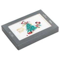 Hallmark Disney Mickey Mouse And Disney Minnie Mouse Merry And Bright Boxed Christmas Cards, Pack Of 16