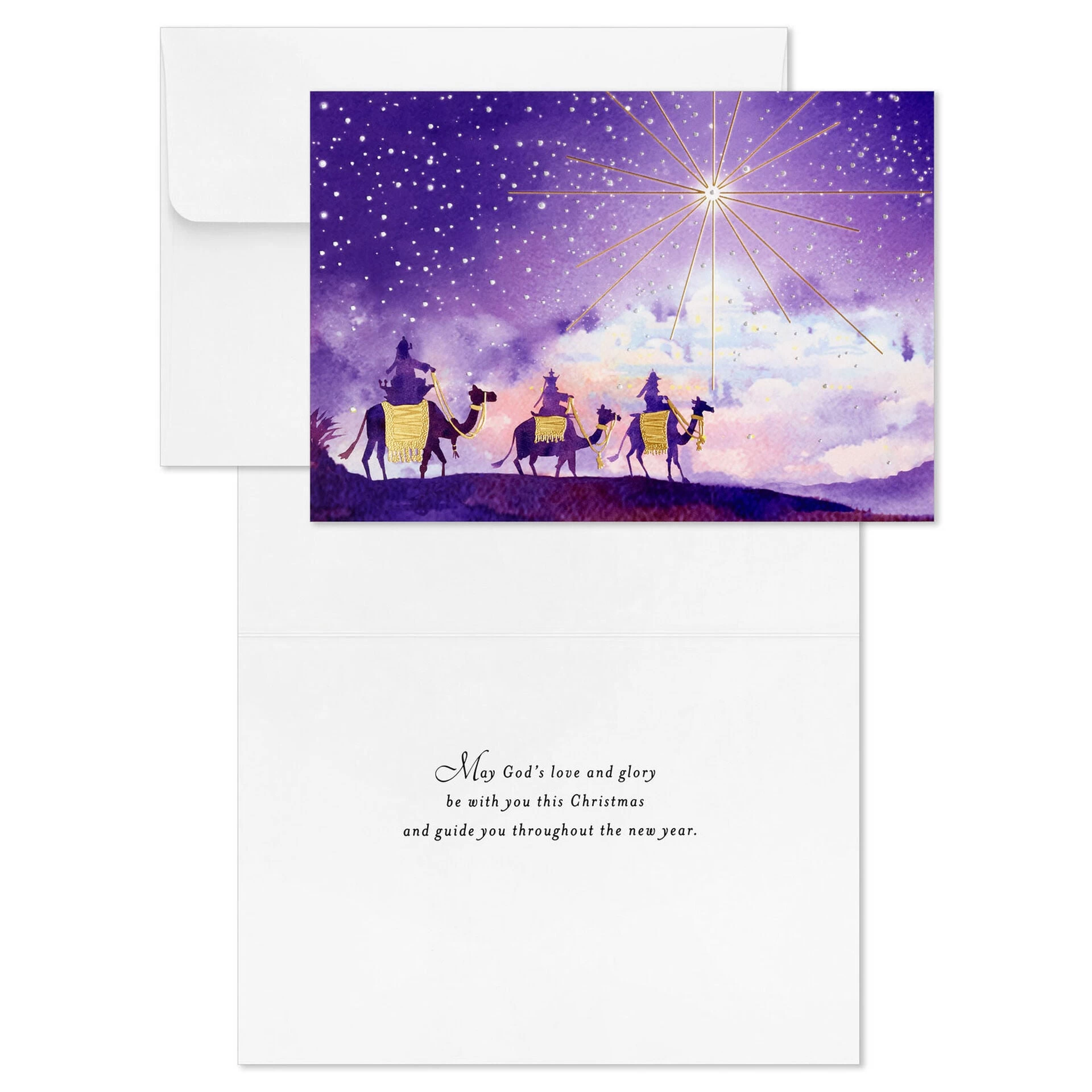 Hallmark Wise Men Purple And Gold Boxed Christmas Cards, Pack Of 16 4 Hallmark Wise Men Purple And Gold Boxed Christmas Cards, Pack Of 16 - Image 2