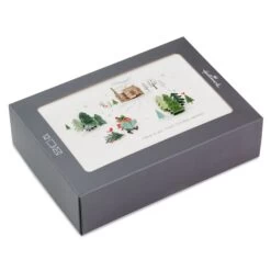 Hallmark Mouse And Log Cabin Scene Boxed Christmas Cards, Pack Of 12
