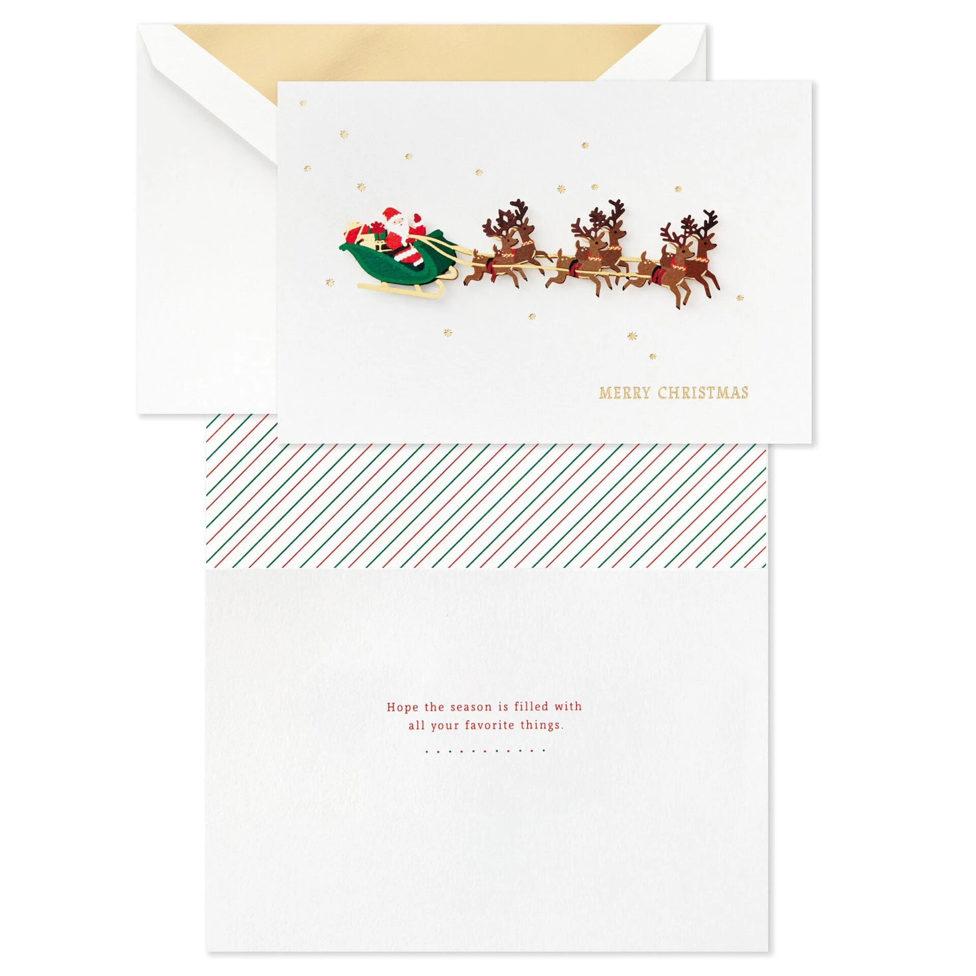 Hallmark Santa Flying With Reindeer Boxed Christmas Cards, Pack Of 8 4 Hallmark Santa Flying With Reindeer Boxed Christmas Cards, Pack Of 8 - Image 2