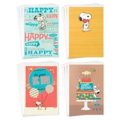 Peanuts® Snoopy Assorted Birthday Cards, Pack Of 12