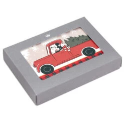 Hallmark Disney Mickey Mouse In Old Red Truck Blank Christmas Note Cards, Pack Of 10