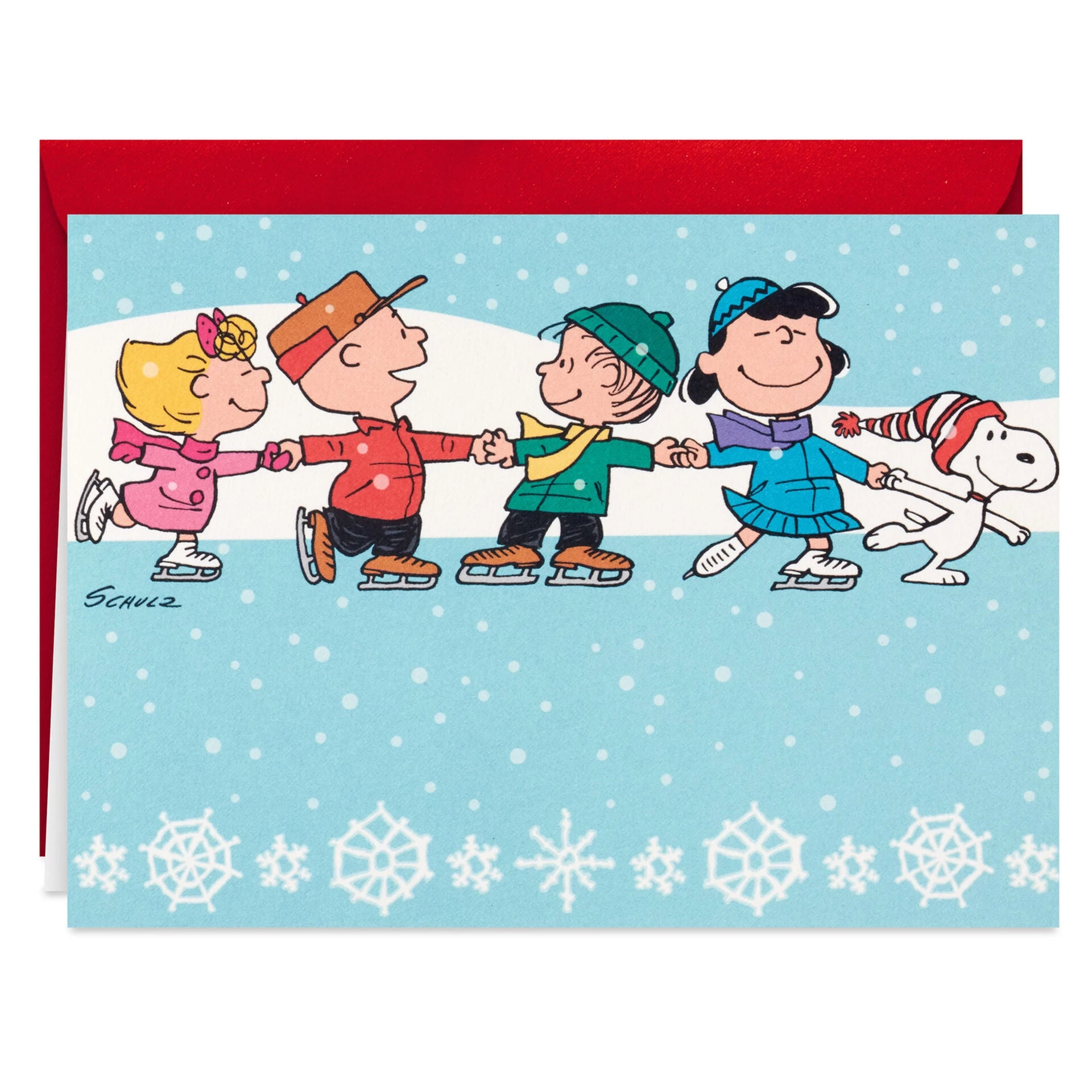 Hallmark Peanuts® Gang Ice-Skating Blank Christmas Note Cards, Pack Of 10 4 Hallmark Peanuts® Gang Ice-Skating Blank Christmas Note Cards, Pack Of 10 - Image 2