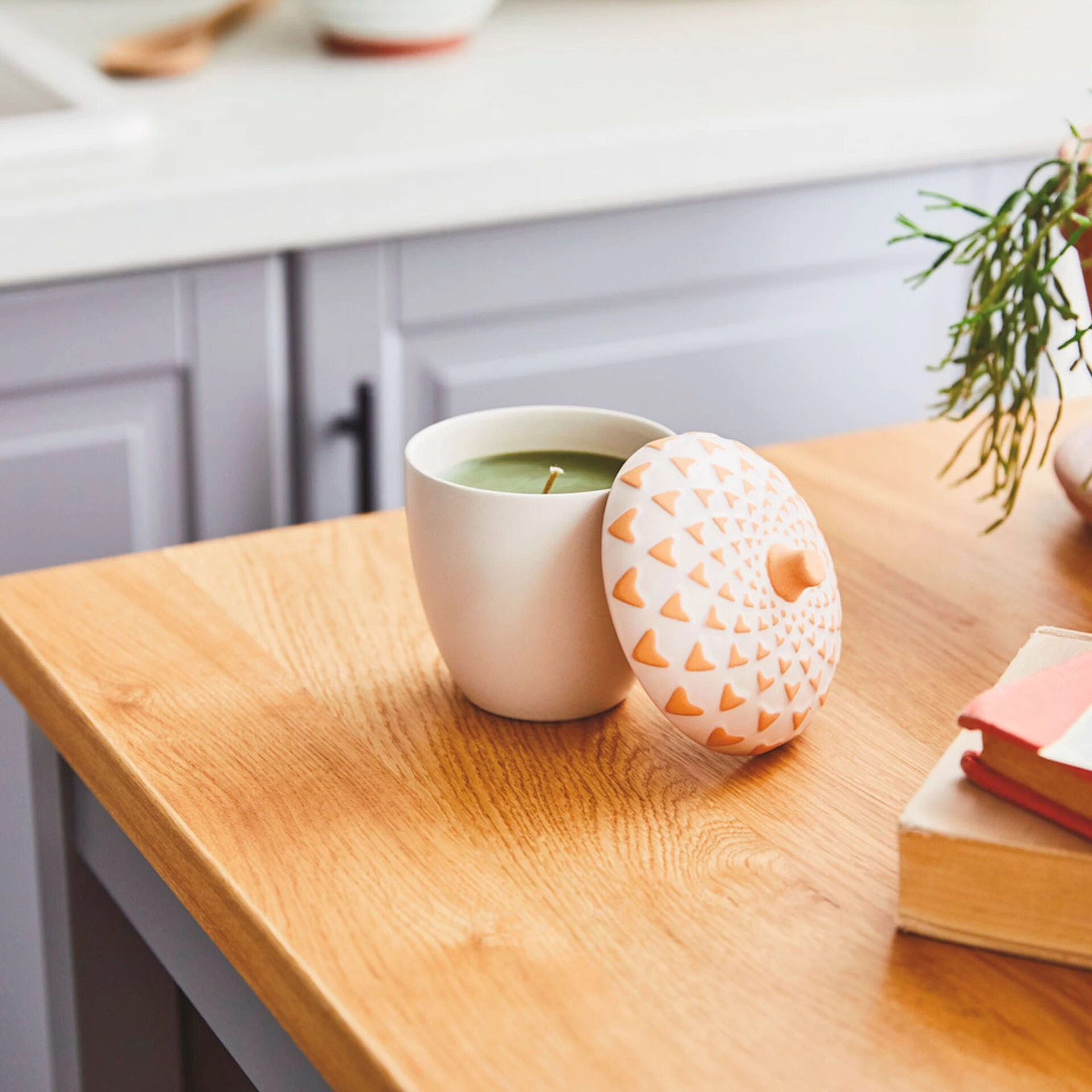 Hallmark Acorn Teakwood Ceramic Candle, 8 Oz. 4 Hallmark Acorn Teakwood Ceramic Candle, 8 Oz. - Image 2