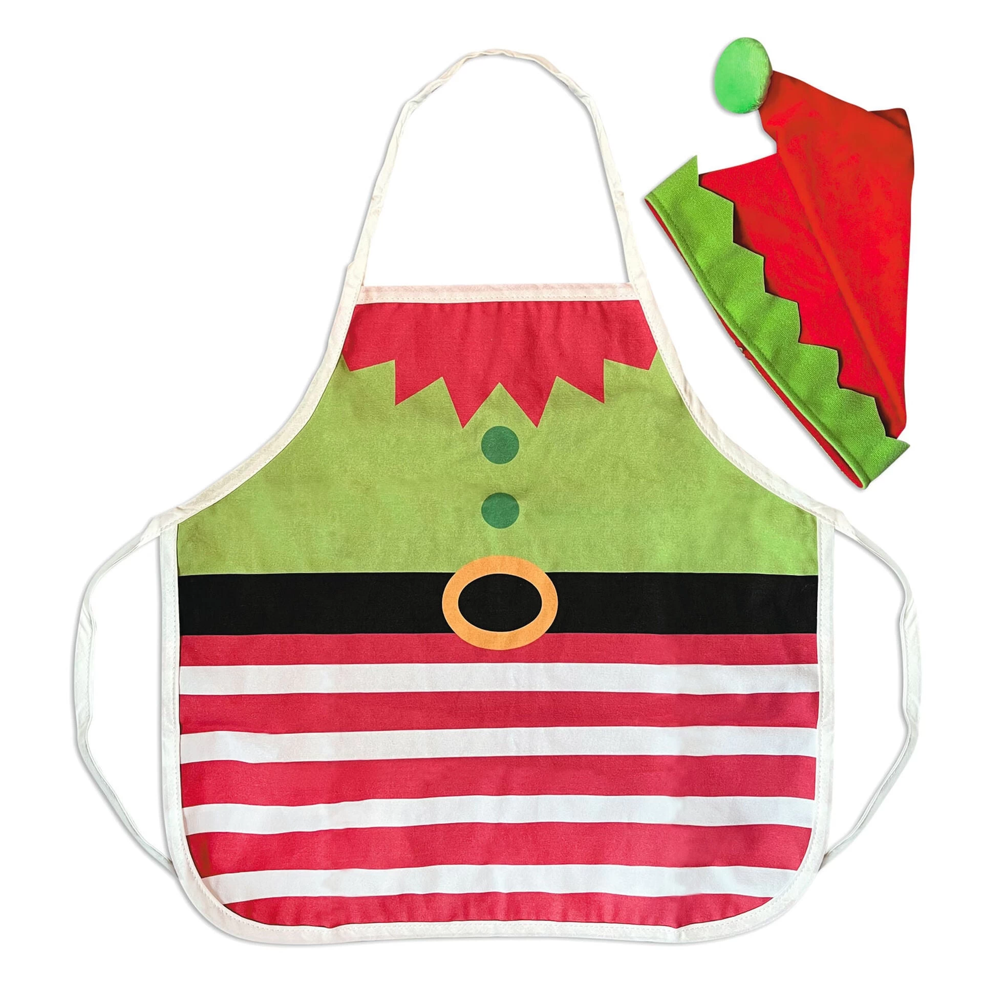 Hallmark Little Elf Child-Sized Hat And Apron, Set Of 2 3 Hallmark Little Elf Child-Sized Hat And Apron, Set Of 2