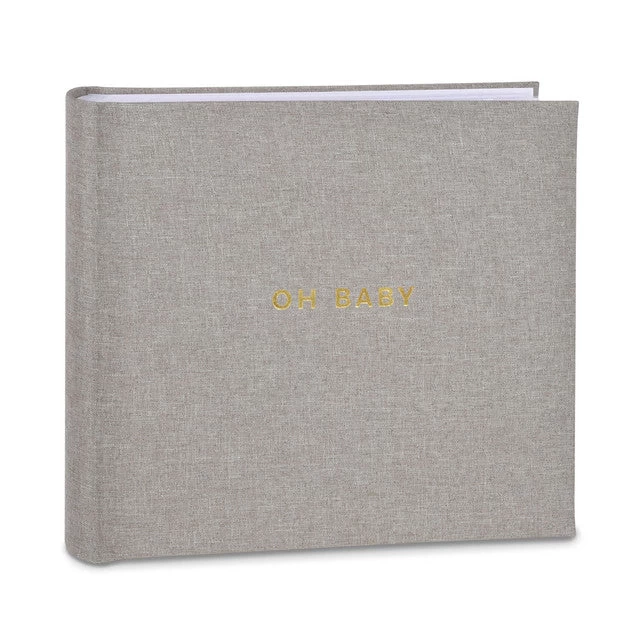 Hallmark Oh Baby Gray Linen Textured Photo Album 3 Hallmark Oh Baby Gray Linen Textured Photo Album