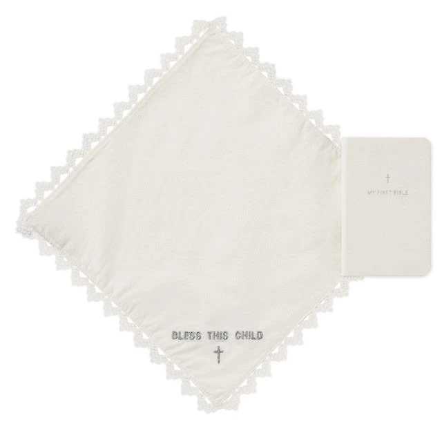 Hallmark Commemorative Handkerchief And First Bible Set 3 Hallmark Commemorative Handkerchief And First Bible Set