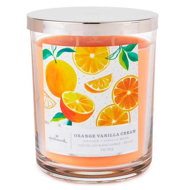 Hallmark Orange Vanilla Cream Scented 3-Wick Jar Soy Candle, 16 Oz. 3 Hallmark Orange Vanilla Cream Scented 3-Wick Jar Soy Candle, 16 Oz.