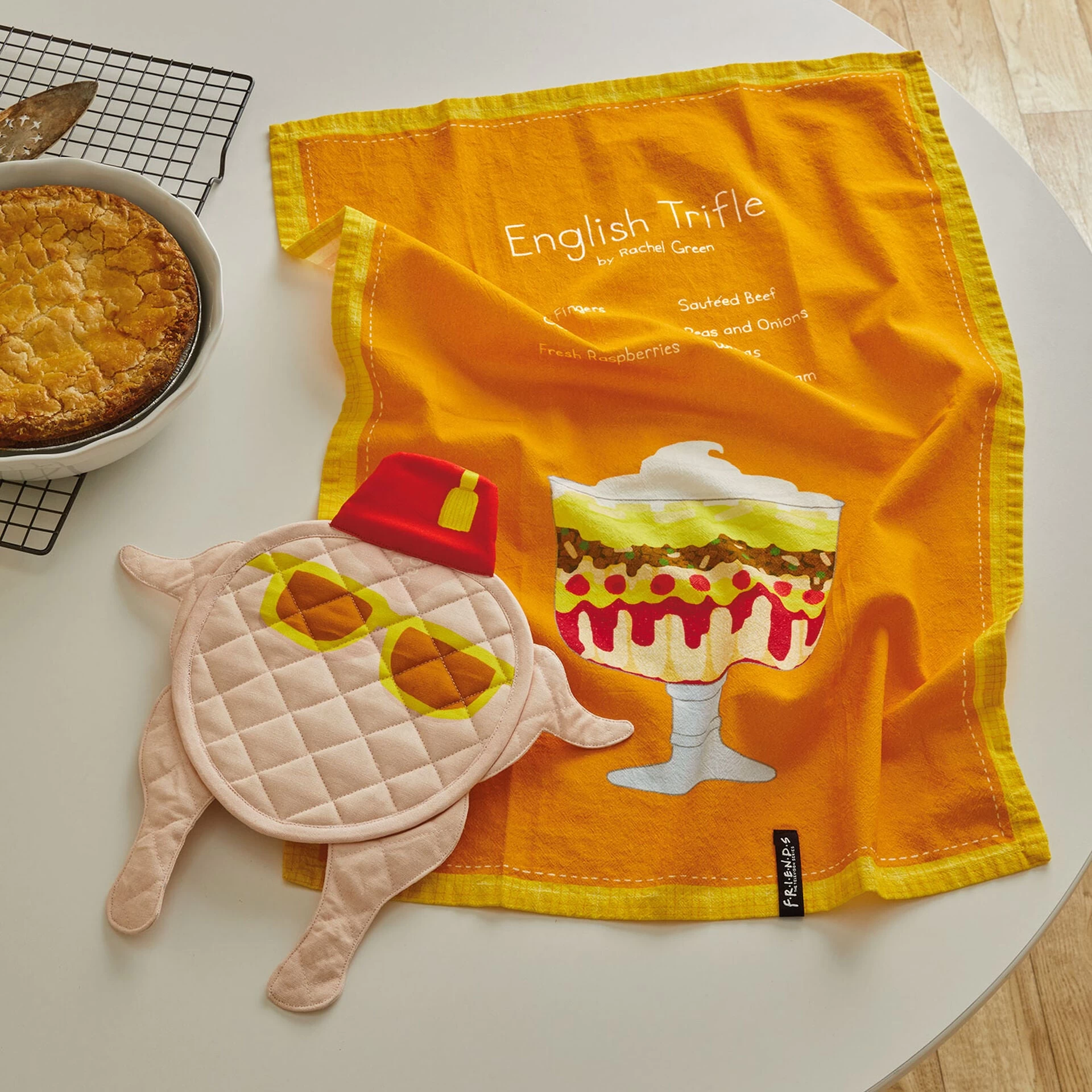 Hallmark Friends Rachel's English Trifle Tea Towel And Turkey Pot Holder, Set Of 2 3 Hallmark Friends Rachel's English Trifle Tea Towel And Turkey Pot Holder, Set Of 2