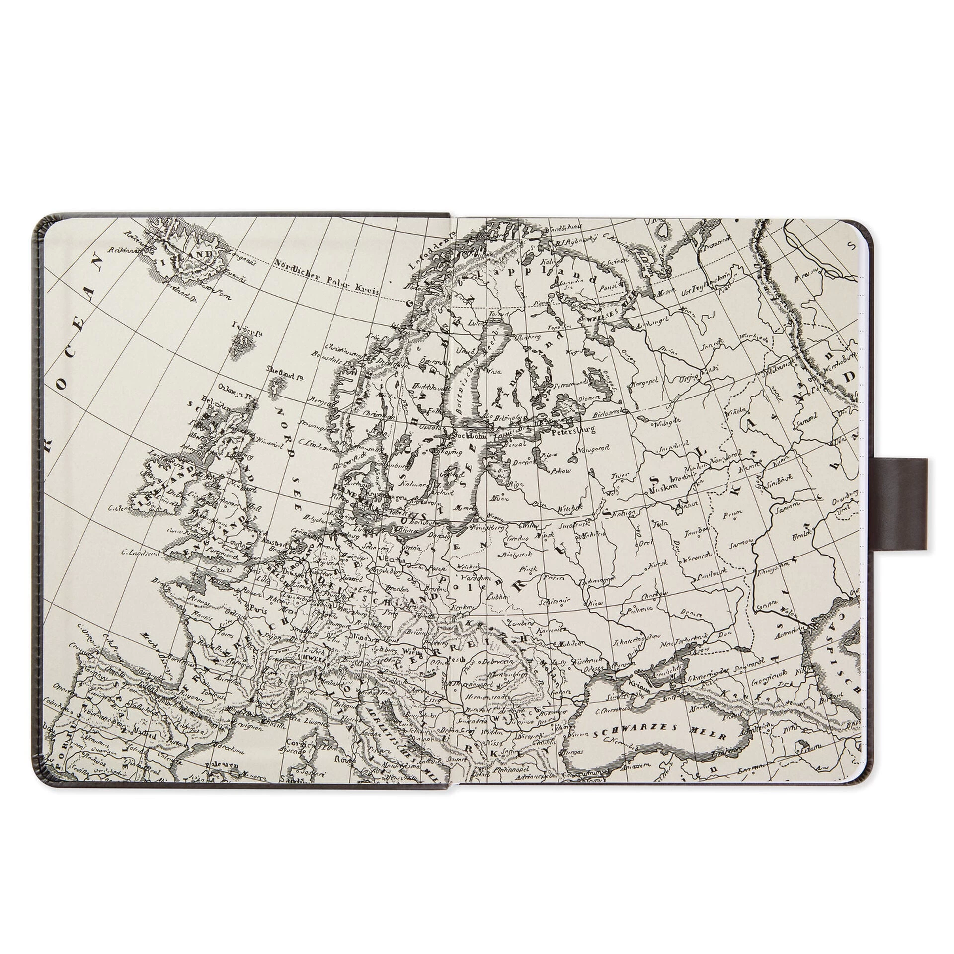 Hallmark Gray Etched Compass Faux Leather Notebook 4 Hallmark Gray Etched Compass Faux Leather Notebook - Image 2