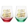 Hallmark Channel Let's Stay In Stemless Wine Glasses, Set Of 2 -Toy Store Hallmark Channel Lets Stay In Stemless Wine Glass Bundle 1XKT3384 01