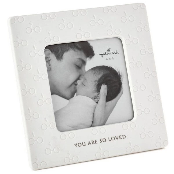 Hallmark Harry Potter™ Eye Glasses You Are So Loved Ceramic White Frame Holds 4" X 4" Baby Photo 3 Hallmark Harry Potter™ Eye Glasses You Are So Loved Ceramic White Frame Holds 4" X 4" Baby Photo