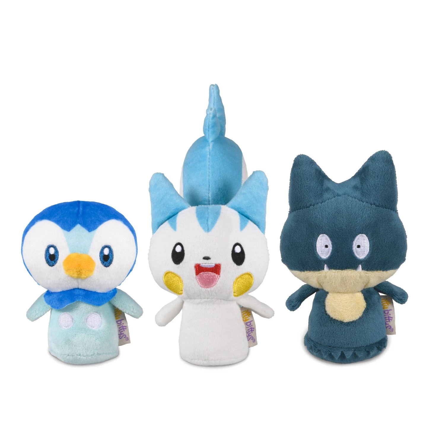 Hallmark Itty Bittys® Pokémon Piplup, Munchlax, And Pachirisu Plush, Set Of 3 3 Hallmark Itty Bittys® Pokémon Piplup, Munchlax, And Pachirisu Plush, Set Of 3