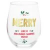 Merry Like Hallmark Channel Stemless Wine Glass, 17 Oz. -Toy Store Merry Like Hallmark Channel Stemless Wine Glass 1HKC2053 01