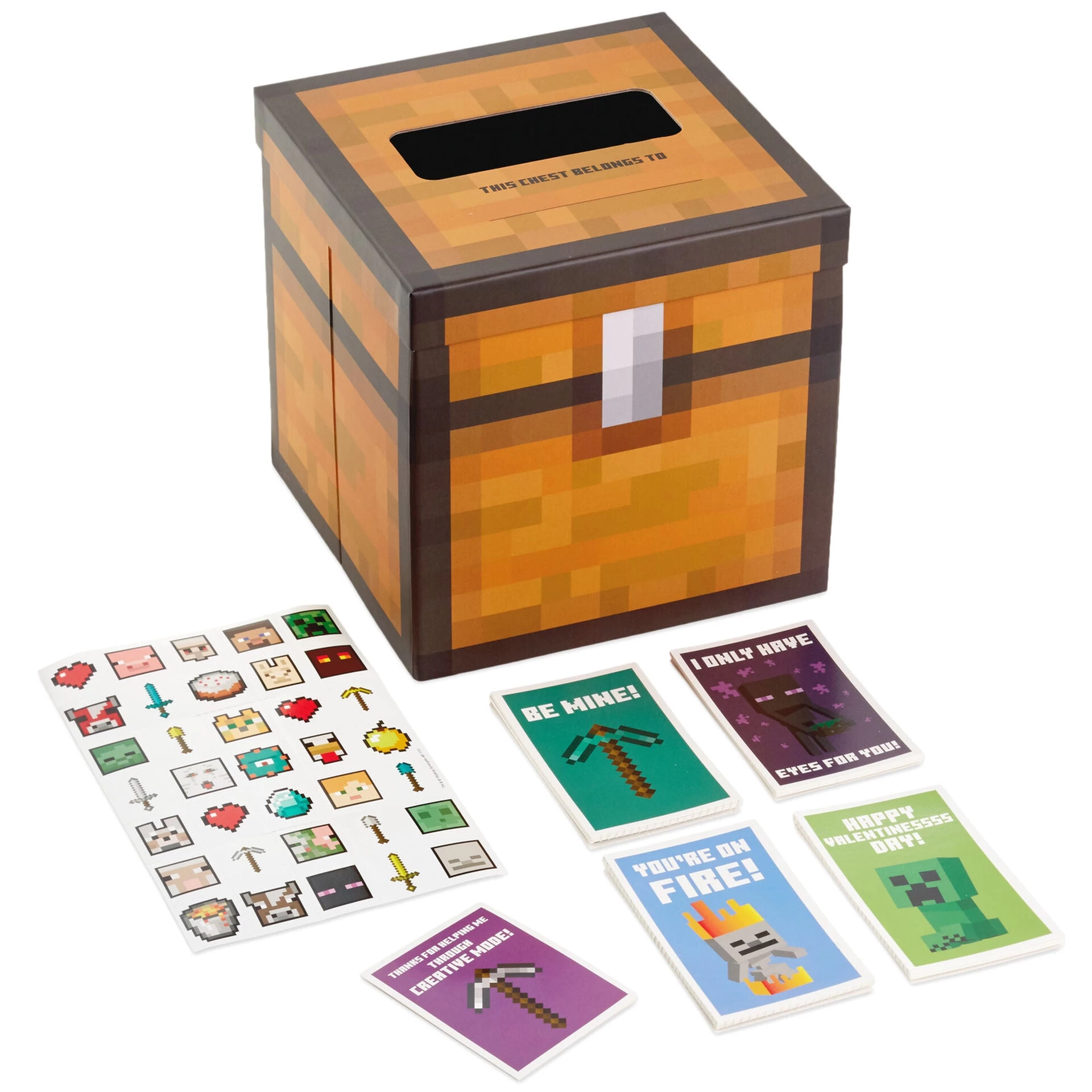 Hallmark Minecraft Kids Classroom Valentines Set With Cards, Stickers And Mailbox 3 Hallmark Minecraft Kids Classroom Valentines Set With Cards, Stickers And Mailbox