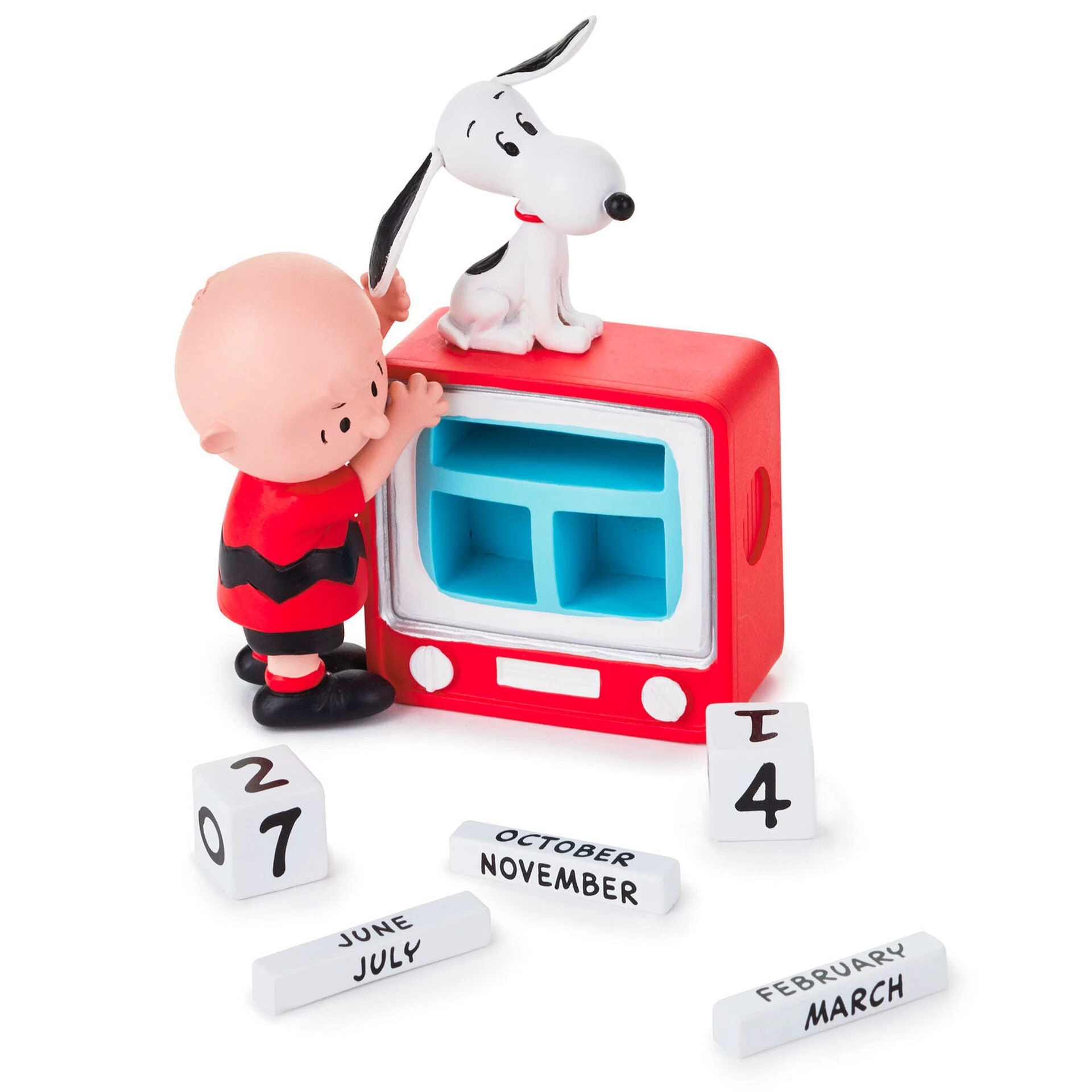 Hallmark Peanuts® Charlie Brown And Snoopy Perpetual Calendar TV Set Figurine 4 Hallmark Peanuts® Charlie Brown And Snoopy Perpetual Calendar TV Set Figurine - Image 2
