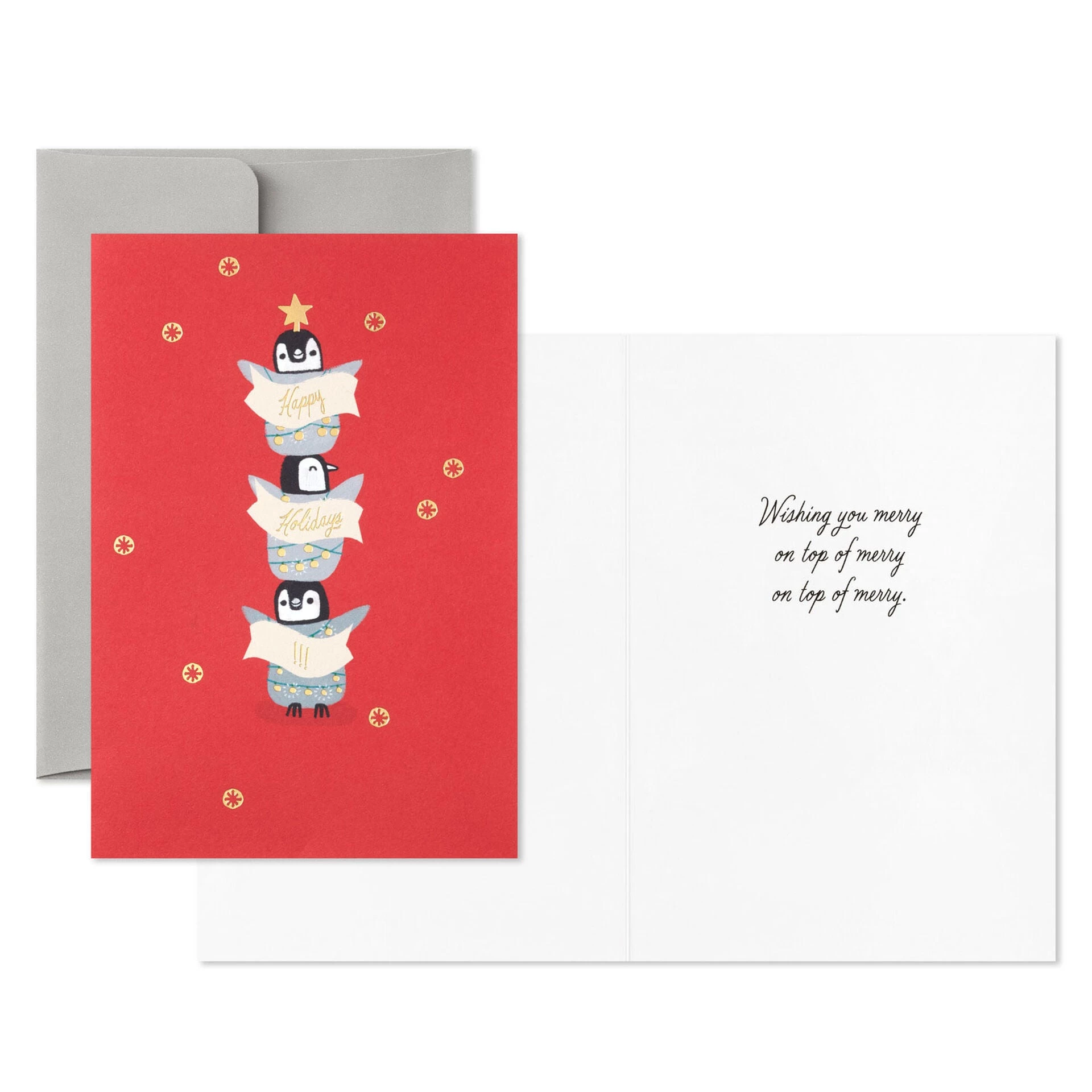 Hallmark Stacked Merry Penguins Packaged Christmas Cards, Set Of 5 4 Hallmark Stacked Merry Penguins Packaged Christmas Cards, Set Of 5 - Image 2
