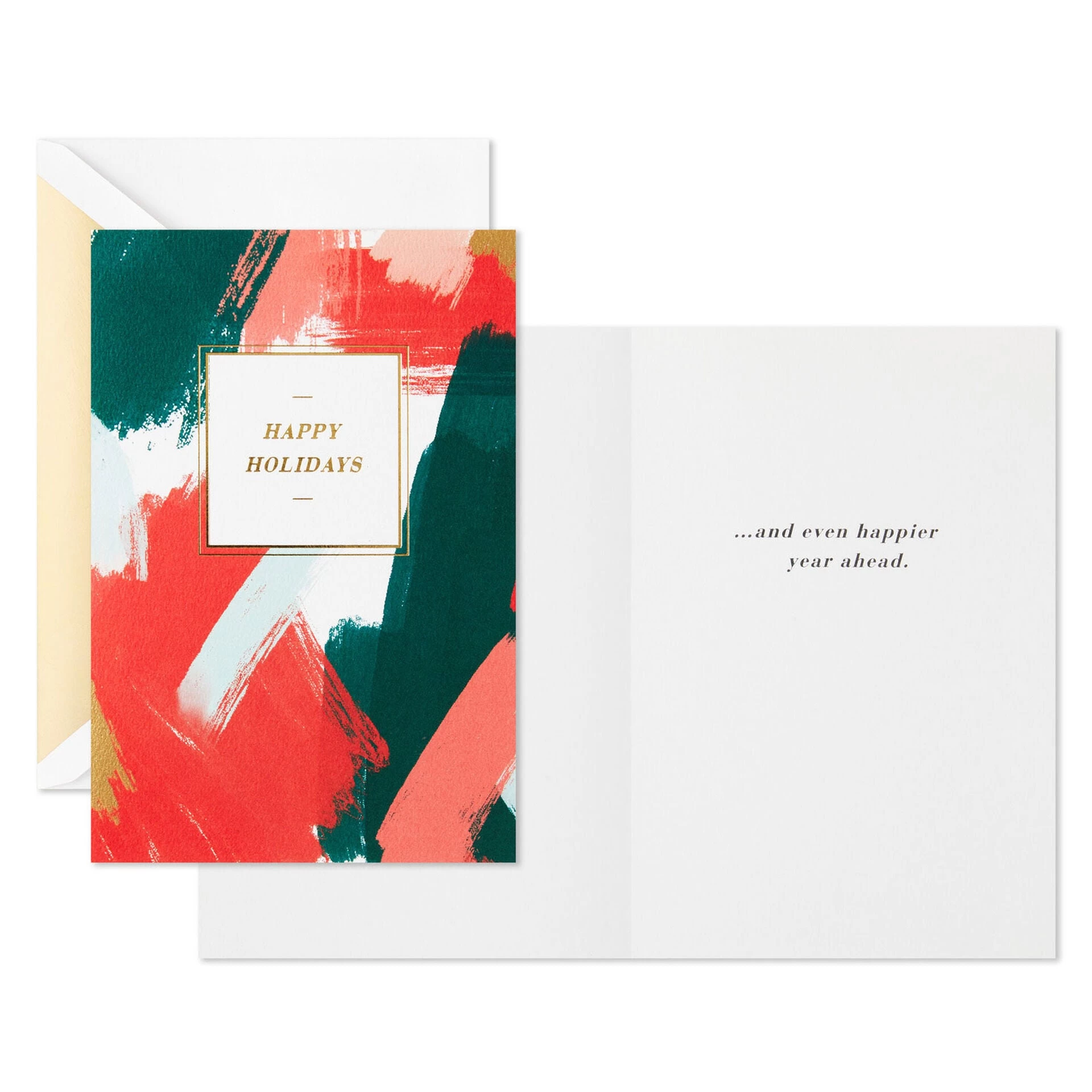 Hallmark Red And Green Brushstroke Boxed Christmas Cards, Pack Of 12 4 Hallmark Red And Green Brushstroke Boxed Christmas Cards, Pack Of 12 - Image 2