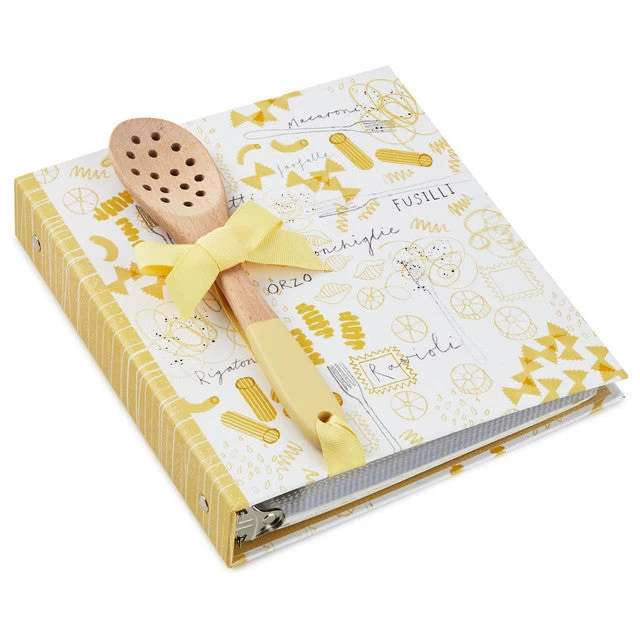 Hallmark Pasta Recipe Organizer Book With Wooden Strainer Spoon 3 Hallmark Pasta Recipe Organizer Book With Wooden Strainer Spoon