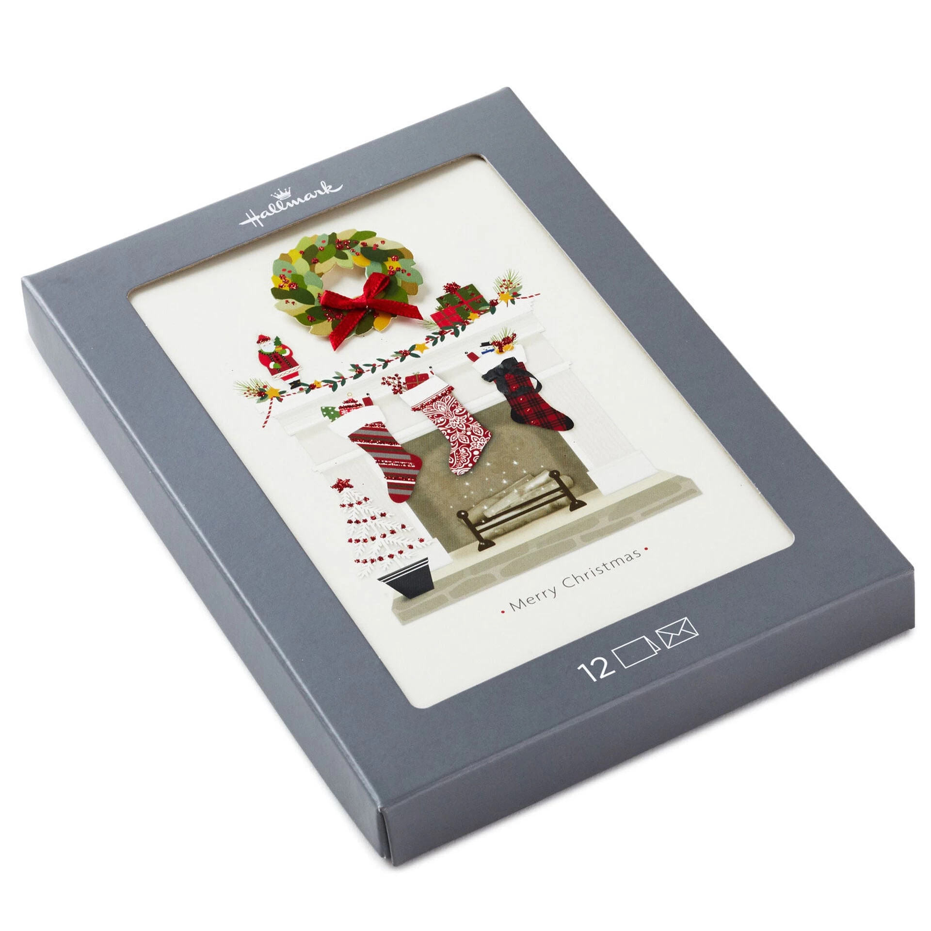 Hallmark The Stockings Were Hung Boxed Christmas Cards, Pack Of 12 3 Hallmark The Stockings Were Hung Boxed Christmas Cards, Pack Of 12