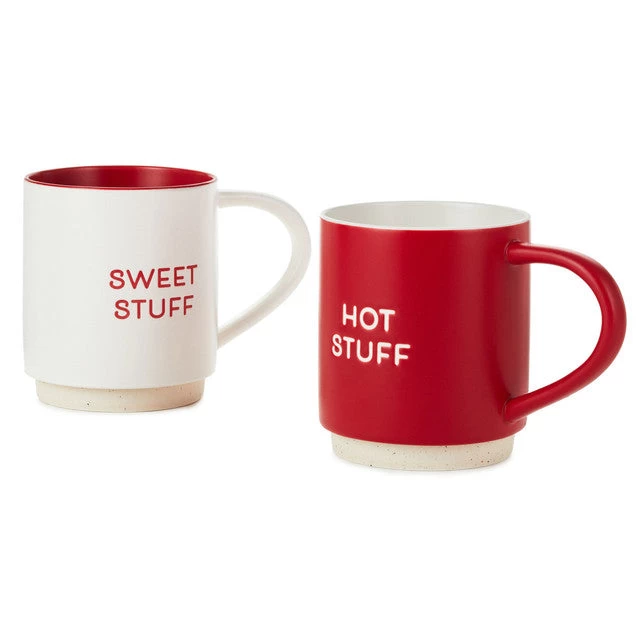 Hallmark Sweet Stuff And Hot Stuff Stacking Mugs Set Of 2 3 Hallmark Sweet Stuff And Hot Stuff Stacking Mugs Set Of 2