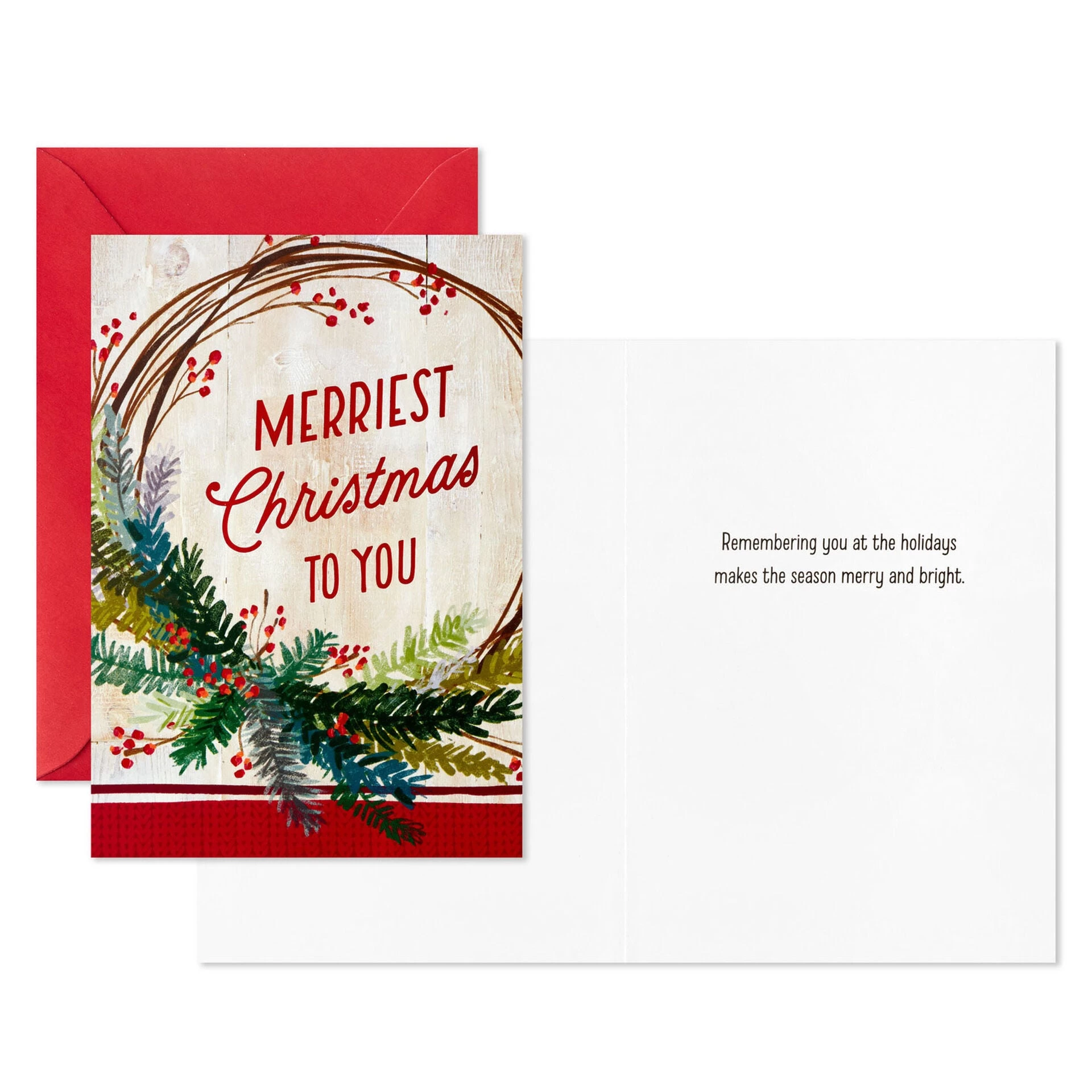 Hallmark Watercolor Wreath Boxed Christmas Cards, Pack Of 40 4 Hallmark Watercolor Wreath Boxed Christmas Cards, Pack Of 40 - Image 2