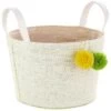 Hallmark White Woven Easter Basket With Pom Poms