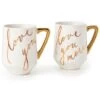 Hallmark Love You And Love You More Mugs, Set Of 2 -Toy Store White and Gold Love You and Love You More Mugs 1ERL1147 01