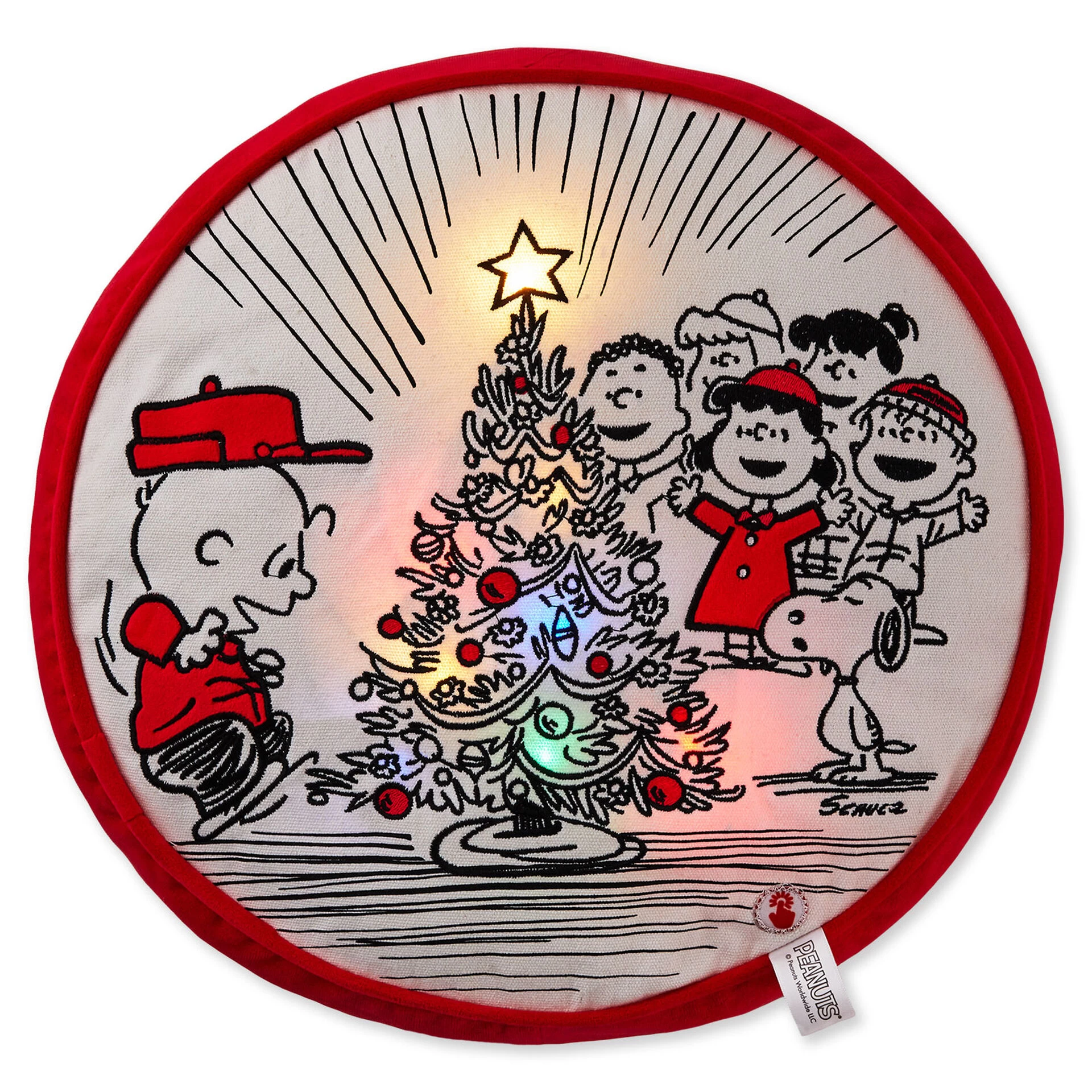 Hallmark Peanuts® Gang Holiday Sketch Light-Up Throw Pillow, 14.75" 3 Hallmark Peanuts® Gang Holiday Sketch Light-Up Throw Pillow, 14.75"